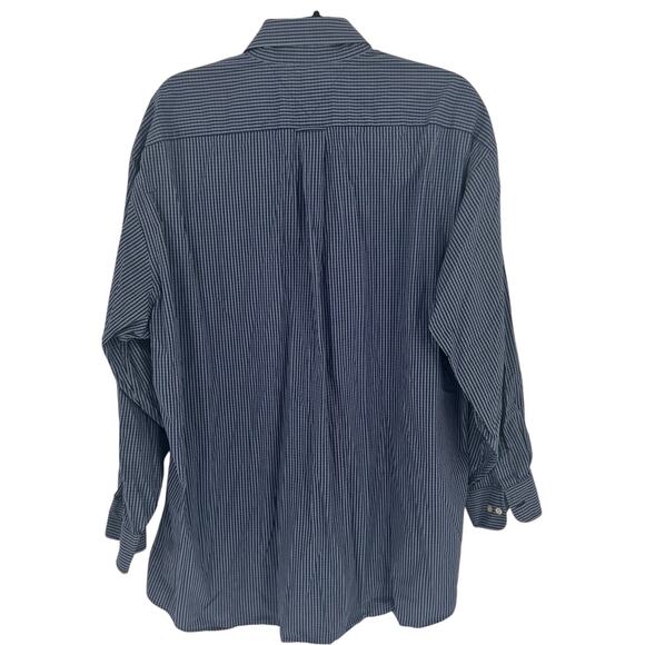 Tommy Hilfiger Cotton Men’s Button Down Shirt Blue & White Gingham 16 1/2 32-33 - Picture 2 of 8